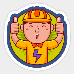 Electrician Man Sticker